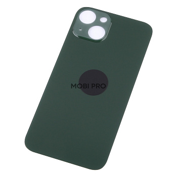 Задняя крышка для iPhone 13 (A2635) Зеленый (стекло, монолит, широкий вырез под камеру, логотип) - Премиум