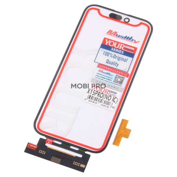 Стекло для переклейки MUSTTBY iPhone 15 Pro в сборе с тачскрином и OCA без микросхемы 100% Черный
