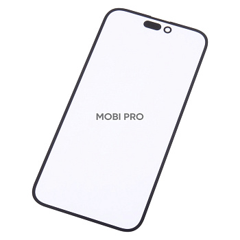 Стекло для переклейки iPhone 14 Pro Max в сборе с OCA пленкой Черный - OR (Mitsubishi)