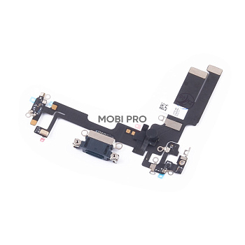 Шлейф для iPhone 14 (A2883) на системный разъем/микрофон Черный - Премиум