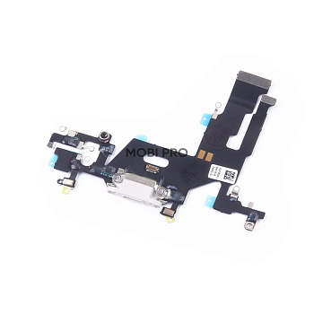 Шлейф для iPhone 11 (A2221) на системный разъем/микрофон Белый - Премиум