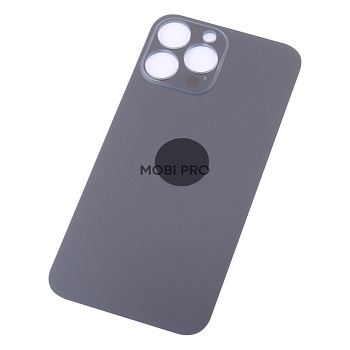 Задняя крышка для iPhone 13 Pro Max (A2645) Серый (стекло, широкий вырез под камеру, логотип)