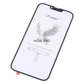 Стекло для переклейки iPhone 14 Plus в сборе с OCA пленкой Черный - OR (Feaglet)