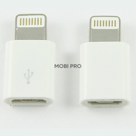 Адаптер MicroUSB - Lightning (для iPhone) (тех.упак.) Белый