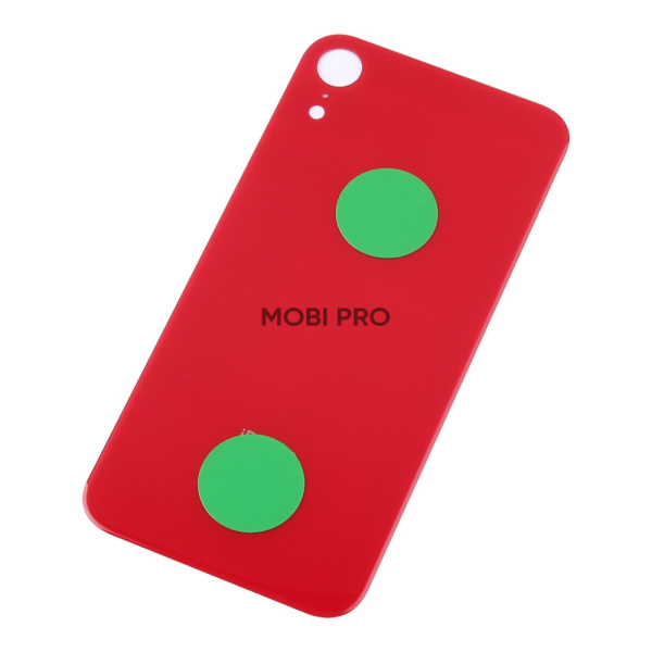 Задняя крышка для iPhone Xr (A2105) Красный (стекло, монолит, широкий вырез под камеру, логотип) - Премиум