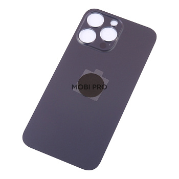 Задняя крышка для iPhone 14 Pro Max (A2895) Темно-фиолетовый (стекло, монолит, широкий вырез под камеру, логотип) - Премиум