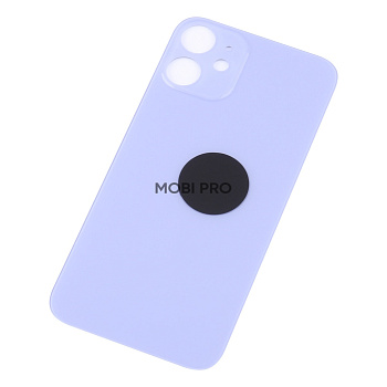 Задняя крышка для iPhone 12 mini (A2399) Фиолетовый (стекло, монолит, широкий вырез под камеру, логотип) - Премиум