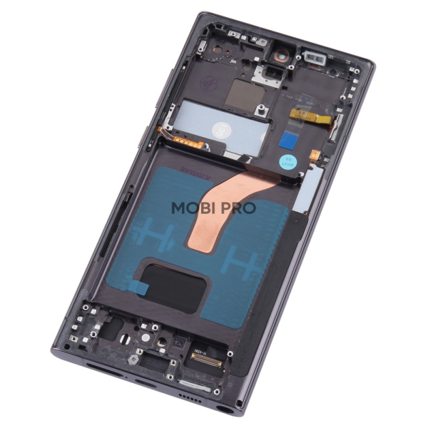 Дисплей для Samsung Galaxy S22 Ultra (S908B/S9080) модуль с рамкой Черный - (OLED)