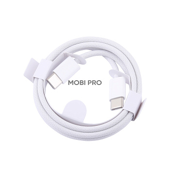 Кабель Type-C - Type-C для iPhone 15/15 Plus/15 Pro/15 Pro Max/16/16 Plus/16 Pro/16 Pro Max/17/17 Pro/17 Pro Max/Air (60W, PD, оплетка нейлон, тех.упак.) Белый - OR