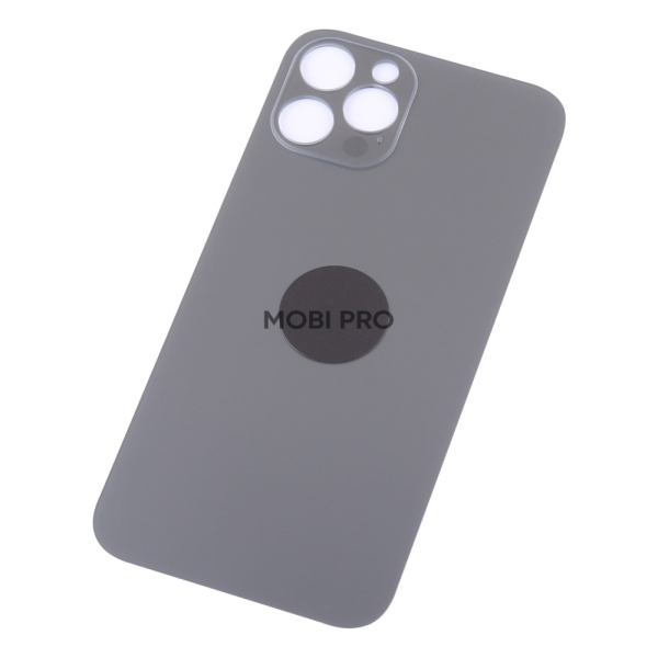 Задняя крышка для iPhone 12 Pro (A2407) Серый (стекло, широкий вырез под камеру, логотип)