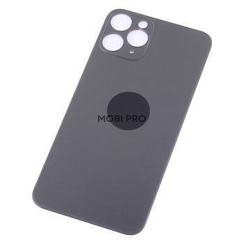 Задняя крышка для iPhone 11 Pro (A2215) Серый (стекло, широкий вырез под камеру, логотип)