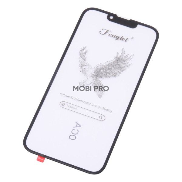 Стекло для переклейки iPhone 13/13 Pro в сборе с OCA пленкой Черный - OR (Feaglet)