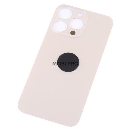 Задняя крышка для iPhone 13 Pro Золото (стекло, широкий вырез под камеру, логотип) - Премиум