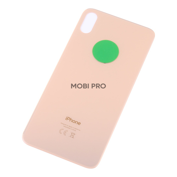 Задняя крышка для iPhone Xs Max (A1921/A2101) Золото (стекло, монолит, широкий вырез под камеру, логотип) - Премиум