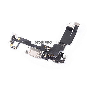 Шлейф для iPhone 14 на системный разъем/микрофон Белый - OR