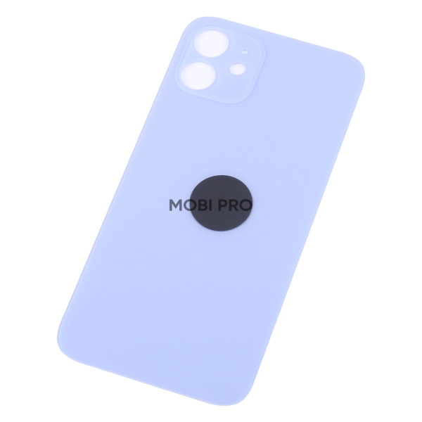 Задняя крышка для iPhone 12 (A2403) Фиолетовый (стекло, широкий вырез под камеру, логотип)