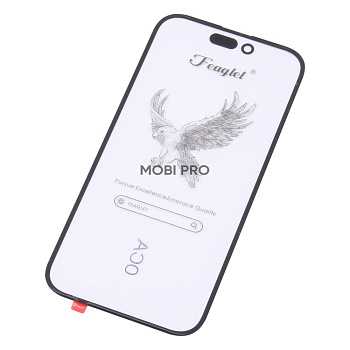 Стекло для переклейки iPhone 14 Pro в сборе с OCA пленкой Черный - OR (Feaglet)
