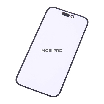 Стекло для переклейки iPhone 14 Pro в сборе с OCA пленкой Черный - OR (Mitsubishi)