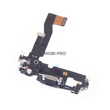 Шлейф для iPhone 12/12 Pro (A2403/A2407) на системный разъем/микрофон Черный - Премиум