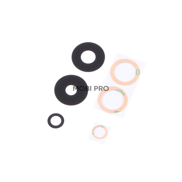 Стекло камеры для Xiaomi Redmi Note 13 Pro 4G (23117RA68G) (комплект 3 шт.) Черный