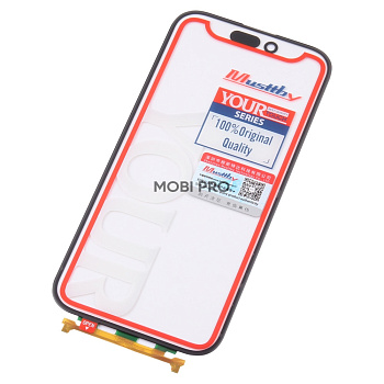 Стекло для переклейки MUSTTBY iPhone 15 Pro в сборе с тачскрином под восстановление и OCA 100% Черный (LG)