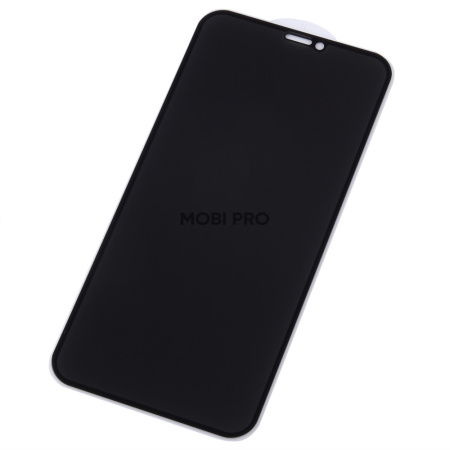 Защитное стекло "Антишпион" для iPhone Xr/11 Черный (Закалённое, полное покрытие)