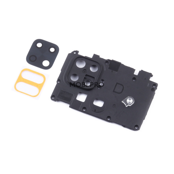 Стекло камеры для Xiaomi Redmi 10C (220333QNY) в сборе с рамкой Черный