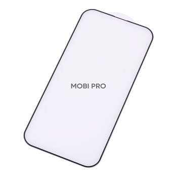 Защитное стекло "Матовое" для iPhone 14 Pro Черный (Закалённое, полное покрытие)