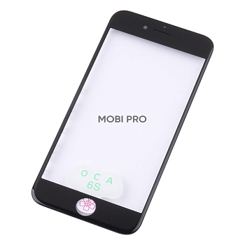 Стекло для переклейки iPhone 6S в сборе с рамкой и OCA пленкой Черный - OR (Mitsubishi)