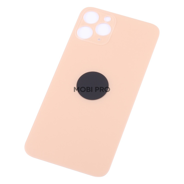 Задняя крышка для iPhone 11 Pro (A2215) Золото (стекло, широкий вырез под камеру, логотип)