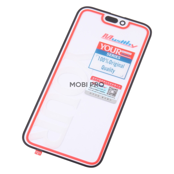 Стекло для переклейки MUSTTBY iPhone 14 Pro Max в сборе с OCA 100% Черный