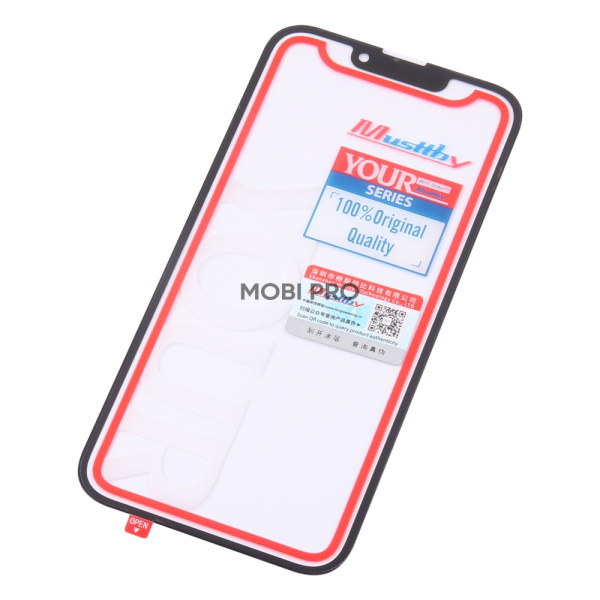Стекло для переклейки MUSTTBY iPhone 13/13 Pro в сборе с OCA 100% Черный