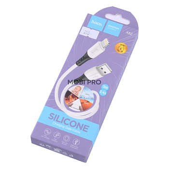 Кабель USB - Lightning Hoco X82 (2.4А, оплетка силикон, термостойкий) Белый