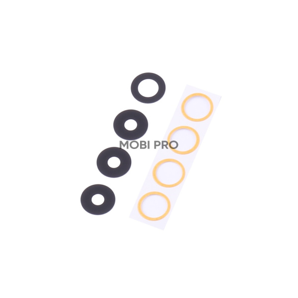 Стекло камеры для Realme 8 4G/8 Pro (RMX3085/RMX3081) (комплект 4 шт.) Черный