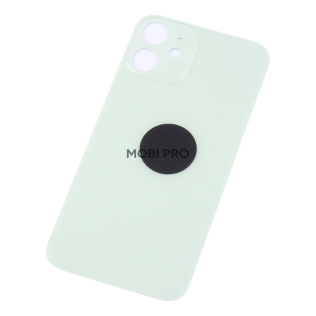 Задняя крышка для iPhone 12 mini Зеленый (стекло, широкий вырез под камеру, логотип) - Премиум