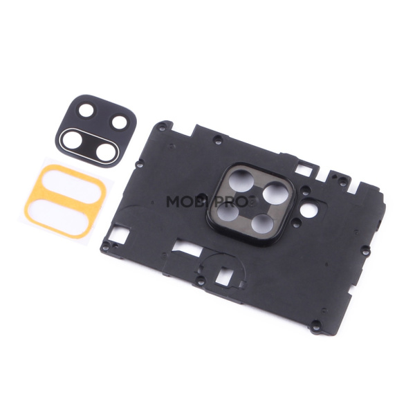 Стекло камеры для Xiaomi Redmi Note 9 (M2003J15SC/M2003J15SG) в сборе с рамкой Черный