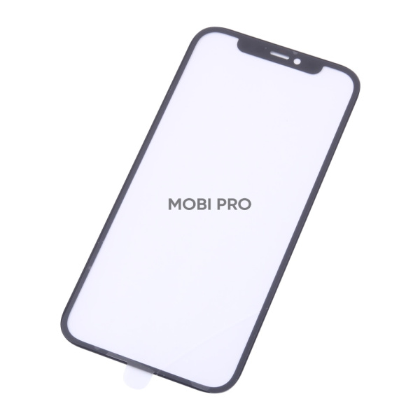 Стекло для переклейки iPhone 12/12 Pro в сборе с OCA пленкой Черный - OR (Mitsubishi)