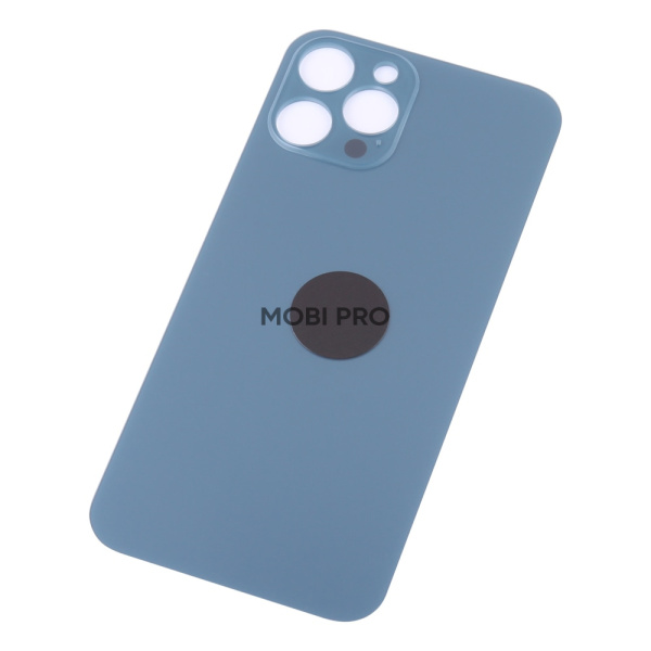 Задняя крышка для iPhone 12 Pro Max (A2411) Синий (стекло, широкий вырез под камеру, логотип)