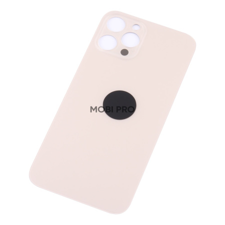 Задняя крышка для iPhone 12 Pro Max Золото (стекло, широкий вырез под камеру, логотип) - Премиум