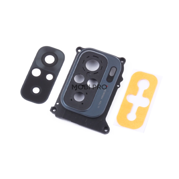 Стекло камеры для Xiaomi Redmi Note 10/10S/Poco M5s (M2102K7AG/M2101K7BNY/2207117BPG) в сборе с рамкой Черный