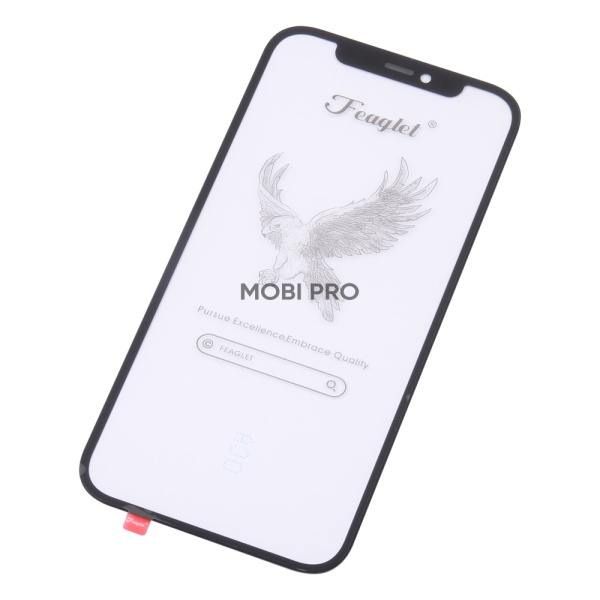 Стекло для переклейки iPhone 12/12 Pro в сборе с OCA пленкой Черный - OR (Feaglet)