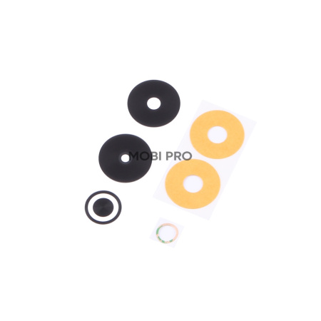 Стекло камеры для Xiaomi Poco M6 4G (2404APC5FG) (комплект 3 шт.) Черный