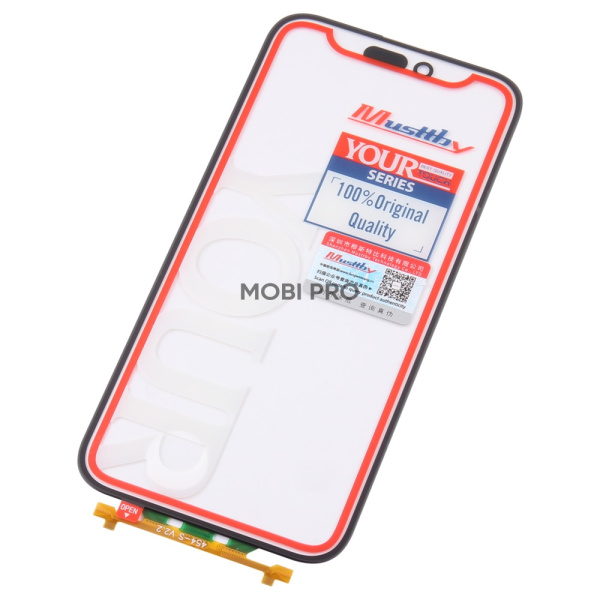 Стекло для переклейки MUSTTBY iPhone 15 Pro Max в сборе с тачскрином под восстановление и OCA 100% Черный (SAM)