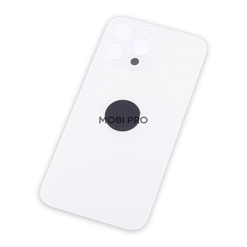 Задняя крышка для iPhone 13 Pro Max (A2645) Белый (стекло, широкий вырез под камеру, логотип)
