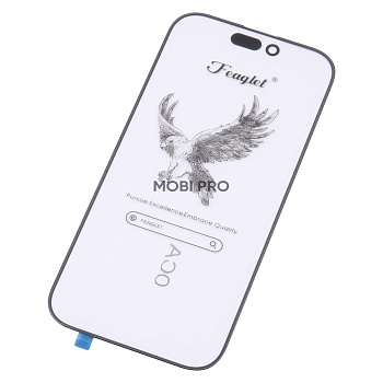 Стекло для переклейки iPhone 16 Pro в сборе с OCA пленкой Черный - OR (Feaglet)