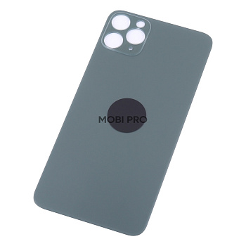 Задняя крышка для iPhone 11 Pro Max (A2218) Темно-зеленый (стекло, широкий вырез под камеру, логотип)