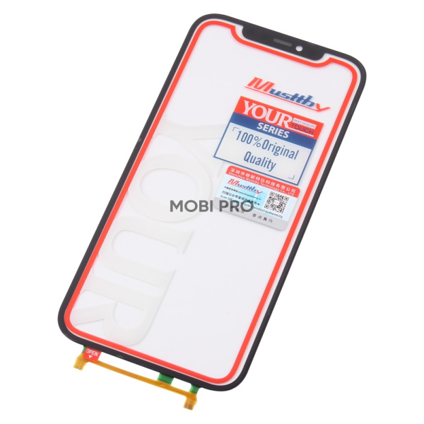 Стекло для переклейки MUSTTBY iPhone 12 Pro Max в сборе с тачскрином под восстановление и OCA 100% Черный