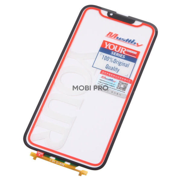 Стекло для переклейки MUSTTBY iPhone 13 Pro Max в сборе с тачскрином под восстановление и OCA 100% Черный