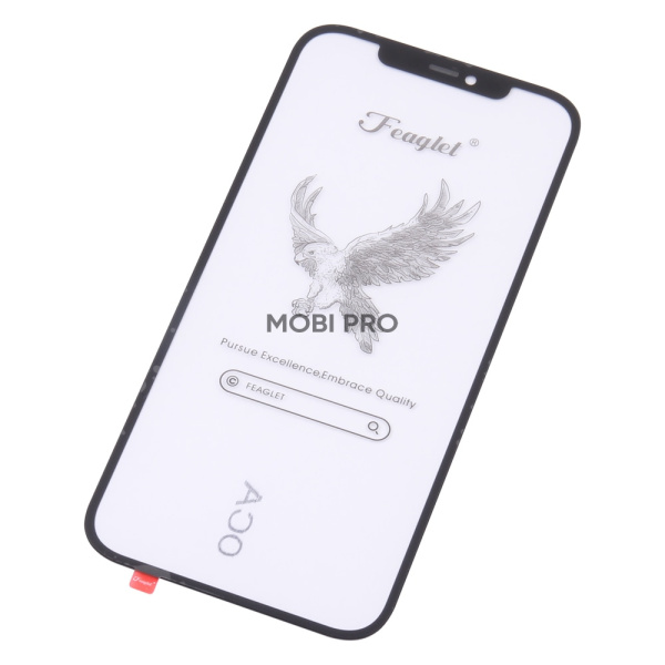Стекло для переклейки iPhone 12 Pro Max в сборе с OCA пленкой Черный - OR (Feaglet)