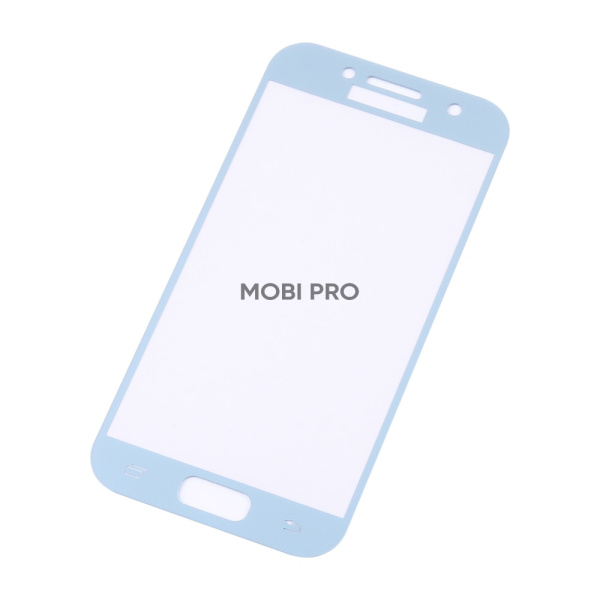 Защитное стекло "Полное покрытие" для Samsung A3 2017 (A320F) Голубой